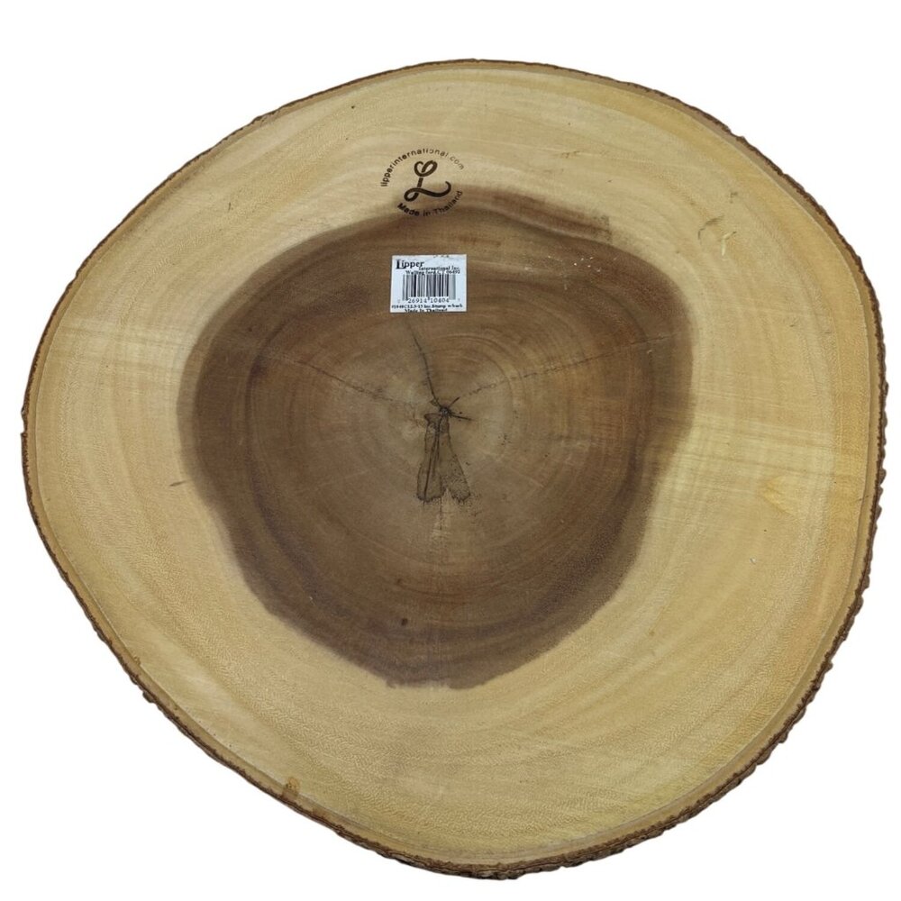 Natural Wood Slice With Bark Edge - 12" Diameter Rustic Home Decor Or Craft Base